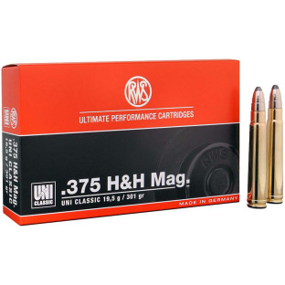 Патрон RWS кал. 375 H&H Mag пуля UNI Classic, масса 19.4 гр/300 гран фото