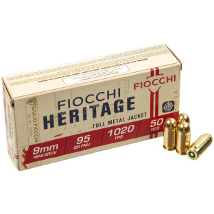 Патрони Fiocchi кал. 9x18 Makarov куля FMJ, маса 6.16 г/95 гран фото