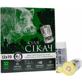 Кульовий патрон ТАХО Сікач кал. 12/70 маса 32 гр фото