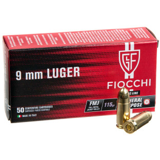 Патрон Fiocchi Classic кал. 9 мм Luger (9х19) куля FMJ, маса 7.45 гр/115 гран фото