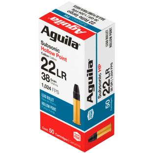 Патрон Aguila Subsonic кал. 22 LR куля LHP, маса 2.46 г/38 гран фото