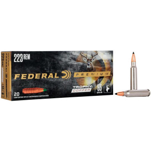 Патрон Federal Vital-Shok кал. 223 Rem куля Trophy Copper, маса 3.56 гр/55 гран фото