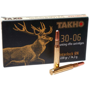 Патрон ТАХО кал. 30-06 куля InterLock RN, маса 14.3 гр/220 гран фото