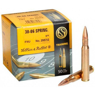Патрон Sellier & Bellot Training кал. 30-06 куля FMJ, маса 11.7 гр/180 гран фото