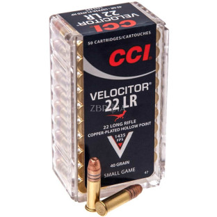 Патрон CCI Velocitor кал. 22 LR куля CPHP, маса 2.6 гр/40 гран фото