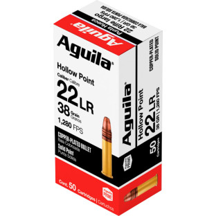 Патрон Aguila Hollow Point кал. 22 LR куля CPHP, маса 2.46 г/38 гран фото