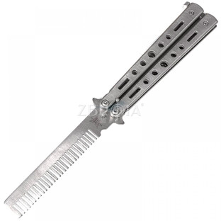 Нож бабочка Benchmade лезвие-расческа silver фото