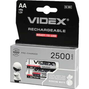 Аккумулятор Videx NI-MH R6 AA (2500 mAh) 2шт/блістер фото
