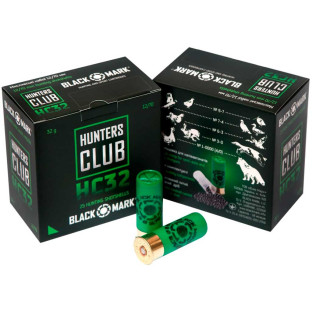 Патрон Black Mark Hunters Club 32 FW кал. 12/70 дріб №3, навіска 32 гр фото