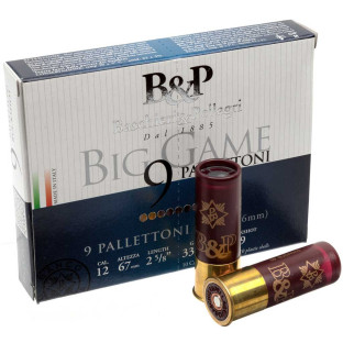 Патрон B&P Big Game Pallettoni кал. 12/67 картеч №11/0, навіска 33.5 гр фото