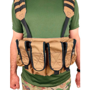 Разгрузочная система LeRoy Tactical под 4 магазина АК и 2 гранаты (койот) фото