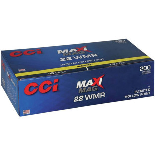 Патрон CCI Maxi-Mag кал. 22 WMR куля JHP, маса 2,59 г/40 гран фото