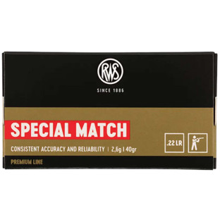 Патрон RWS Special Match кал. 22 LR пуля LRN, масса 2.6 г/40 гран фото