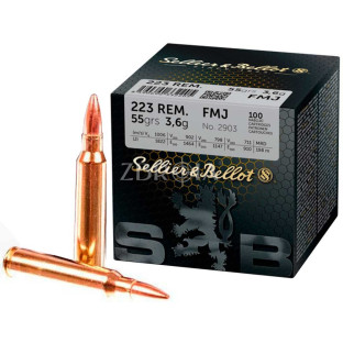 Патрон Sellier & Bellot кал. 223 Rem куля FMJ, маса 3.6 гр/55 гран фото