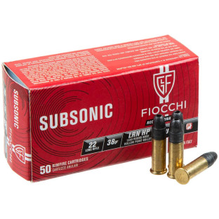Патрон Fiocchi Subsonic кал. 22 LR куля LRN HP, маса 2.46 гр/38 гран фото
