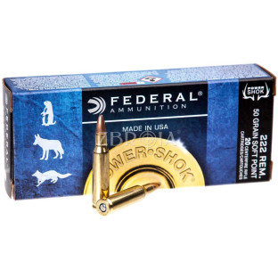 Патрон Federal Power-Shok кал. 222 Rem куля JSP, маса 3.24 гр/50 гран фото