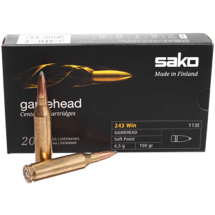 Патрон Sako Gamehead кал. 243 Win куля SP, маса 6.5 гр/100 гран фото
