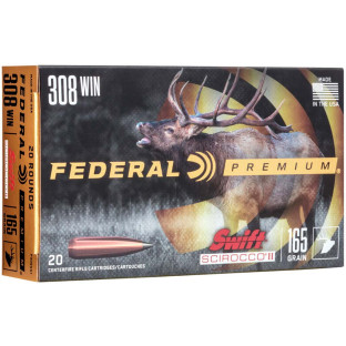 Патрон Federal Premium кал. 308 Win куля Swift Scirocco II, маса 10.7 гр/165 гран фото